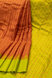 Brown Gadwal Kuttu Silk Saree 10076200