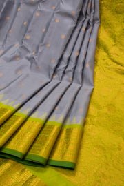 Grey Gadwal Kuttu Silk Saree 10076201