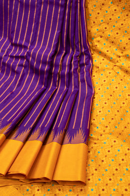 Purple Gadwal Kuttu Silk Saree 10076204