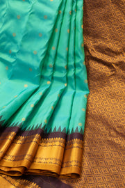 Green Gadwal Kuttu Silk Saree 10076206