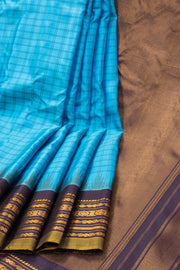 Blue Gadwal Kuttu Silk Saree 10076207