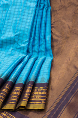 Blue Gadwal Kuttu Silk Saree 10076207
