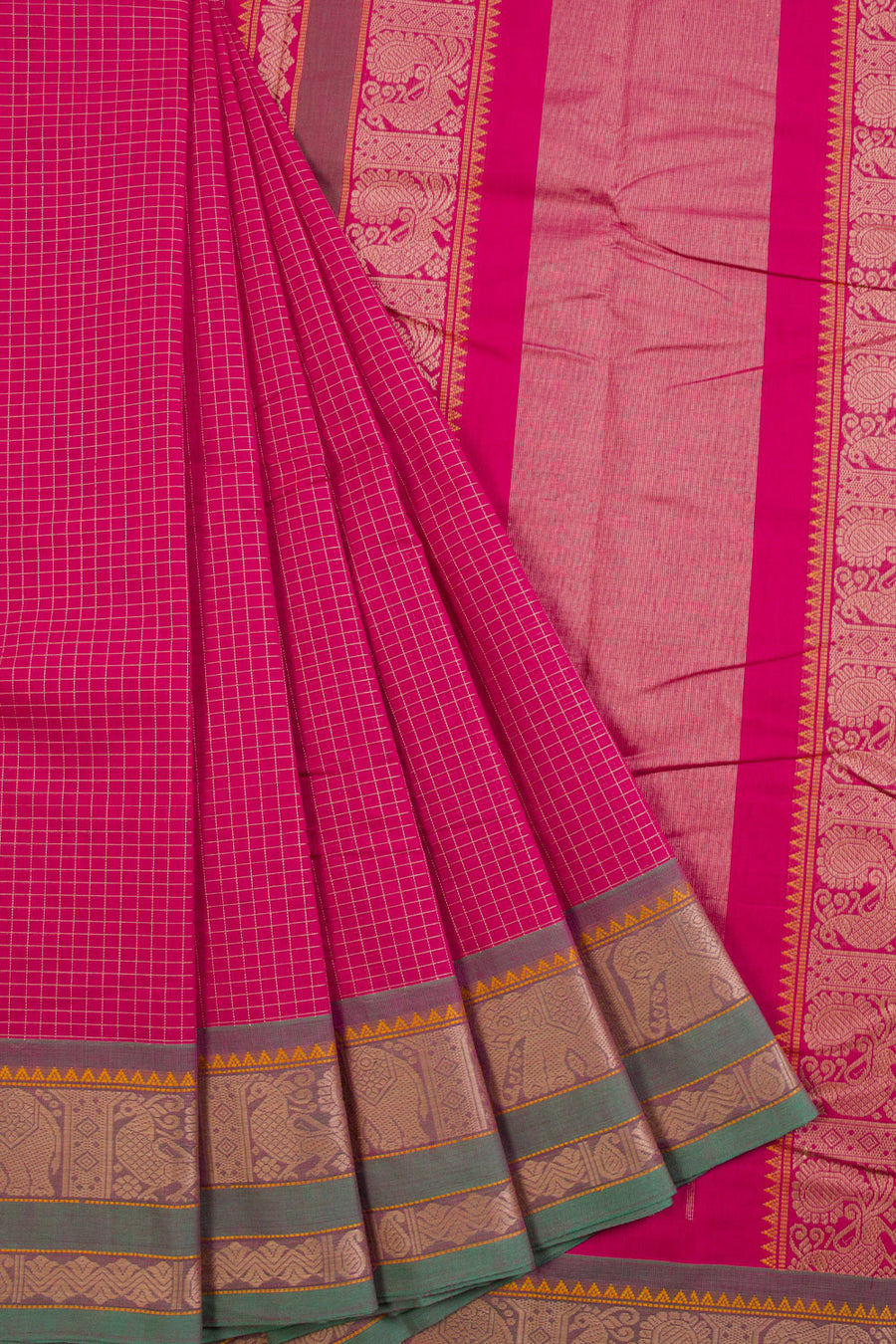 Magenta Kanchi Cotton Saree 10069241 - Avishya