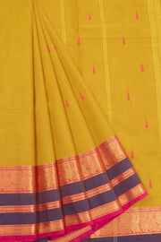 Yellow Handloom Kanchi Cotton Saree