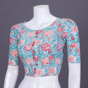 Blue Handblock Printed Cotton Blouse 10069759 - Avishya