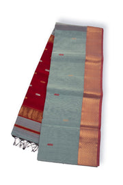 Green Maheshwari Silk Cotton Saree 10075230