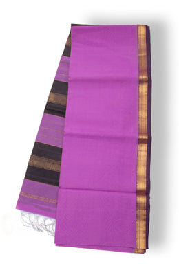 Purple Maheshwari Silk Cotton Saree 10075231