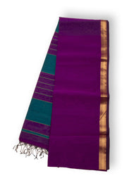Purple Maheshwari Silk Cotton Saree 10075232