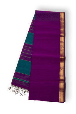 Purple Maheshwari Silk Cotton Saree 10075232
