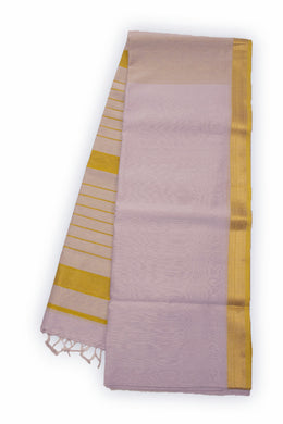 Silver Maheshwari Silk Cotton Saree 10075235