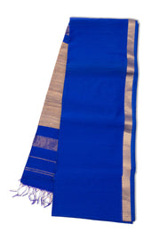 Blue Maheshwari Silk Cotton Saree 10075236