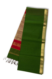 Green Maheshwari Silk Cotton Saree 10075240