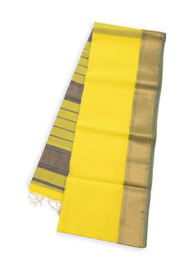 Yellow Maheshwari Silk Cotton Saree 10075243