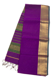 Purple Maheshwari Silk Cotton Saree 10075249