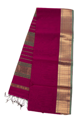 Magenta Maheshwari Silk Cotton Saree 10075251