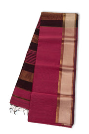 Red Maheshwari Silk Cotton Saree 10075252