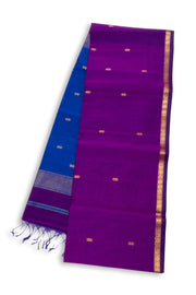 Purple Maheshwari Silk Cotton Saree 10075256