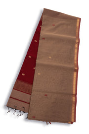 Brown Maheshwari Silk Cotton Saree 10075260