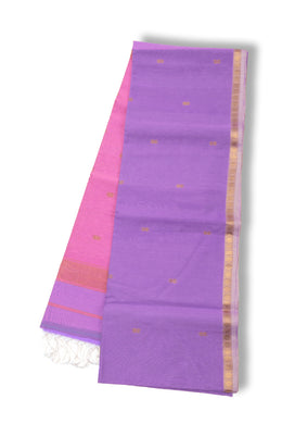  Lavender Maheshwari Silk Cotton Saree 10075261