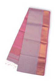 Pink Maheshwari Silk Cotton Saree 10075267