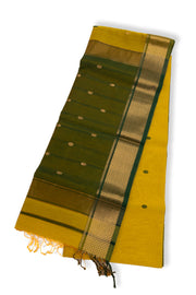 Yellow Maheshwari Silk Cotton Saree 10075268
