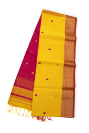 Yellow Maheshwari Silk Cotton Saree 10075269