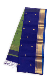 Blue Maheshwari Silk Cotton Saree 10075272
