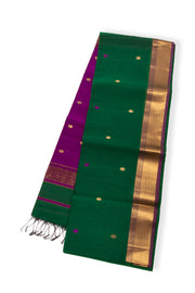 Green Maheshwari Silk Cotton Saree 10075274