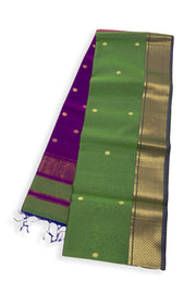Green Maheshwari Silk Cotton Saree 10075275