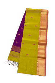 Yellow Maheshwari Silk Cotton Saree 10075276