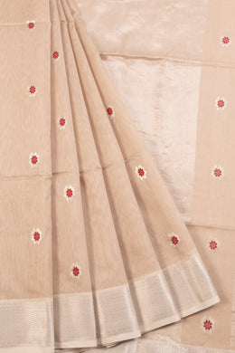 Beige Handloom Maheshwari Saree 10068638