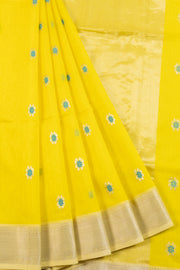 Yellow Handloom Maheshwari Silk Cotton Saree 10068640 - Avishya