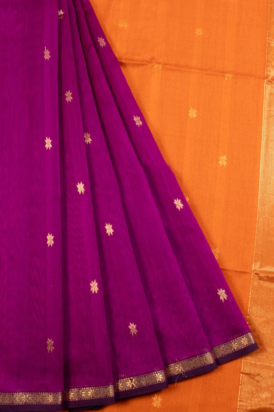 Violet Handloom Maheshwari Silk Cotton Saree 10068648 - Avishya