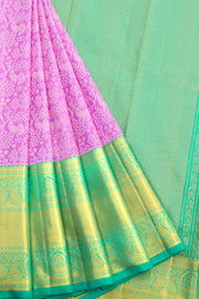 Orchid Pink Pure Zari Kanjivaram Silk Saree 10062461