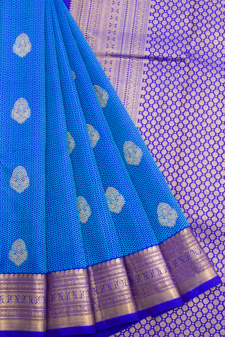 Blue Pure Zari Jacquard Kanjivaram Silk Saree 10062463