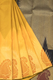 Yellow Pure Zari Jacquard Kanjivaram Silk Saree 10063131