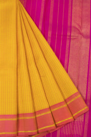 Turmeric Yellow Pure Zari Kanjivaram Silk Saree 10063320