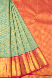 Teal Green Korvai Kanjivaram Silk Saree - Avishya