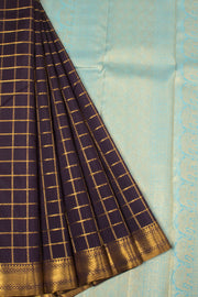 Black Handloom Kanjivaram Silk Saree - Avishya 