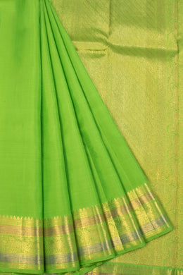 Lime green Handloom Kanjivaram silk saree - Avishya