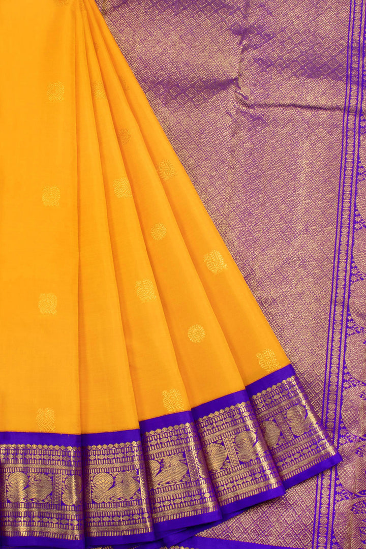 Yellow Handloom Bridal Korvai Kanjivaram Silk Sareee 10069162 - Avishya