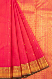 Pink Handloom Bridal Kanjivaram Silk Saree 10069164 - Avishya