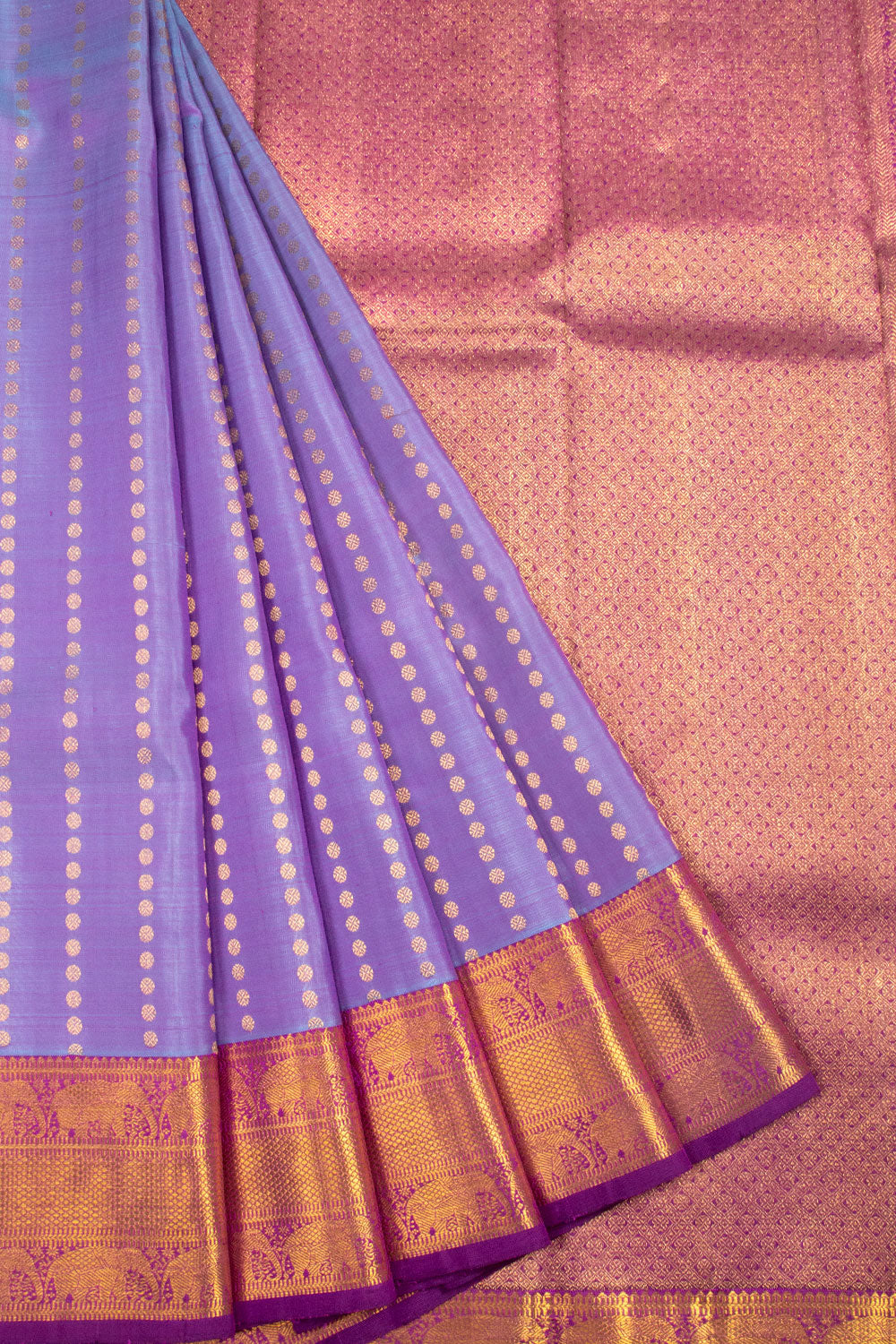 Lavender Handloom Bridal Kanjivaram Silk Saree 10069167