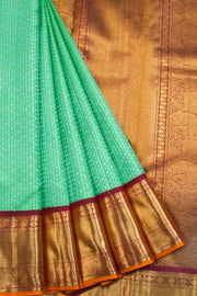 Green Handloom Bridal Korvai Kanjivaram Silk Saree 10069184 - Avishya