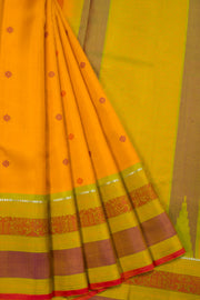 Yellow Handloom Threadwork Kanjivaram Silk Saree 10069269 - Avishya