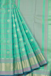 Green Handloom Threadwork Kanjivaram Silk Saree 10069274 - Avishya