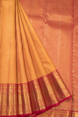 Golden Yellow Bridal Kanjivaram Silk Saree