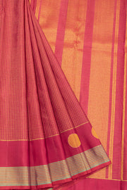 Maroon Checked Design Kanjivaram Silk Saree 10070649
