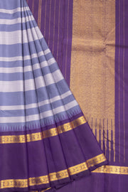 Blue Handloom Korvai Kanjivaram Silk Saree 10070650