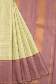 Mint Green Korvai Kanjivaram Silk Saree